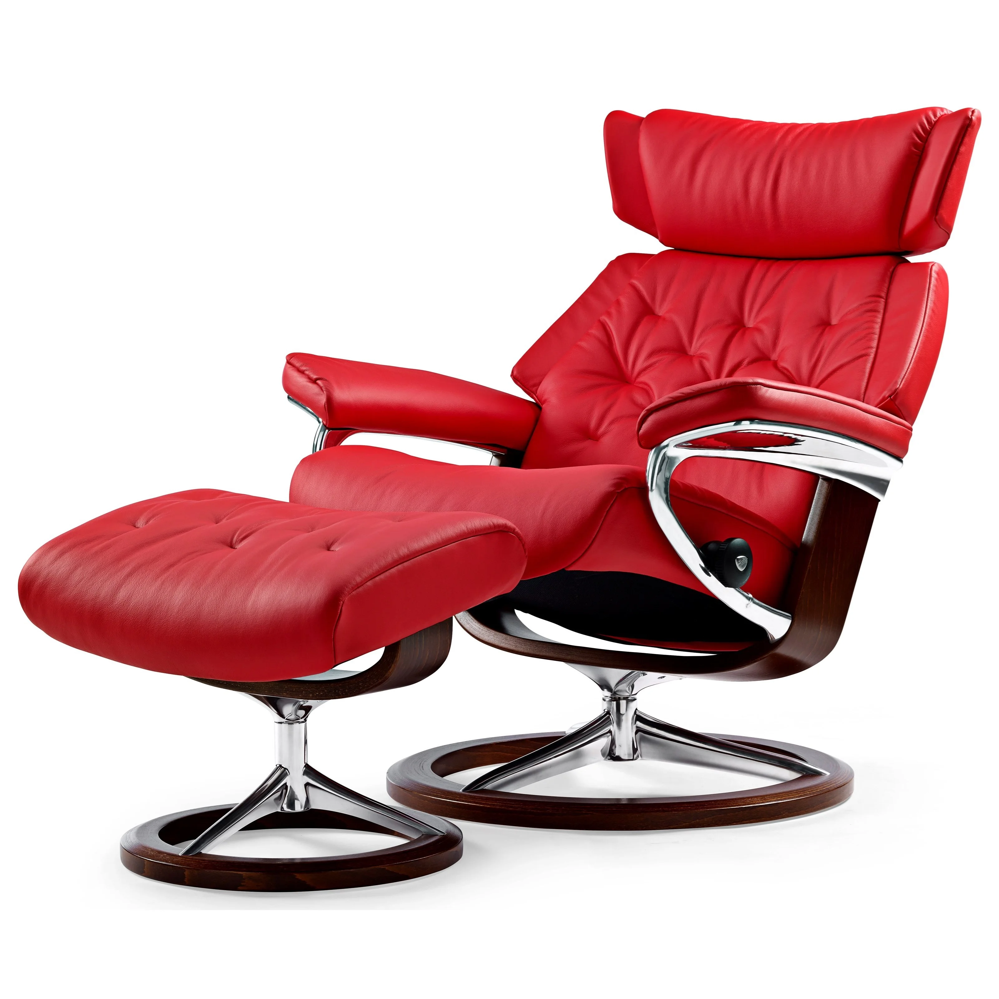 Stressless by Ekornes Large Reclining Chair & Ottoman with Signature